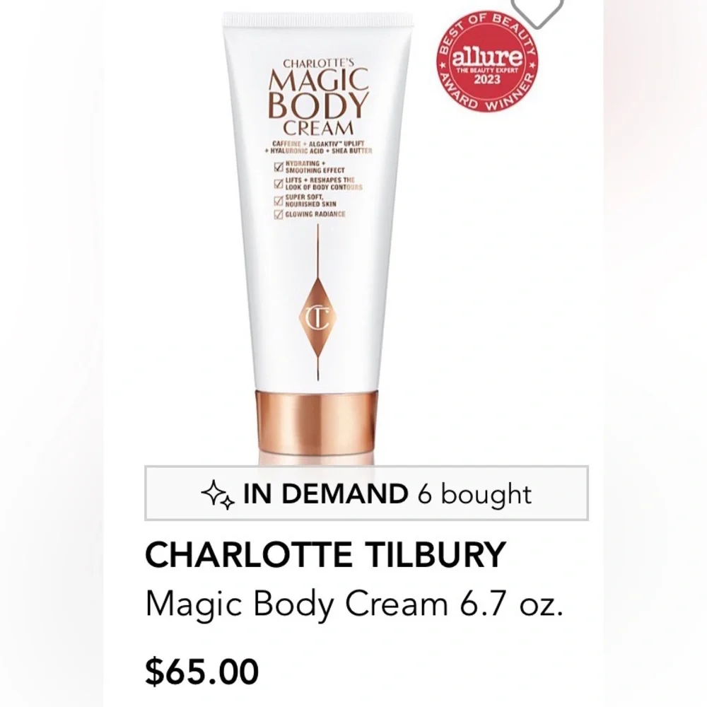 New - Charlotte Tilbury Magic Body Cream - 6.7 oz